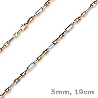 5mm-Armband-Phantasiekette-585-Gold-weiß-rot-19cm