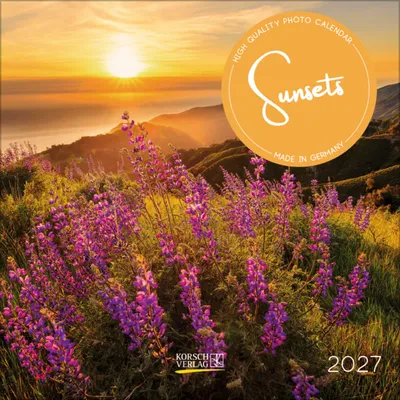 Produktbild von Sunsets 2027: Broschürenkalender mit Ferienterminen. Format: 30 x 30 cm