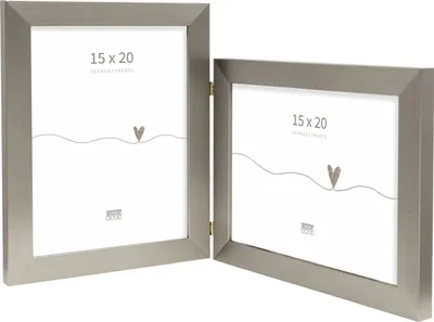 Immagine prodotto di Deknudt S41VD1 Doppia cornice in plastica argento 15x20 cm per 2 foto