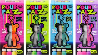 Produktbild von POUR PALZ GS-G08162  Teddybr Schlsselanhnger zum bergieen | Mini DIY Pouring Set mit Farben | Kreatives Bastelset fr Kinder & Erwachsene | Personalisierbarer Deko-Anhnger