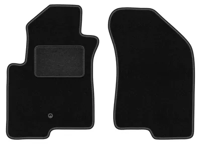 Produktbild von Velours-Fußmatten Vorne passend für Jeep Compass MK49 (SUV, Bj. 2007-2017) –  schwarz, passgenau, mit Befestigungen set 2 Stk. - STANDARD