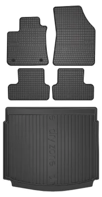 Produktbild von Gummimatten + Kofferraumwanne für Renault Megane IV 2016-2024 (Kombi, oberer Ladeboden) – Schwarz, passgenau – Wielganizator SolidPRO