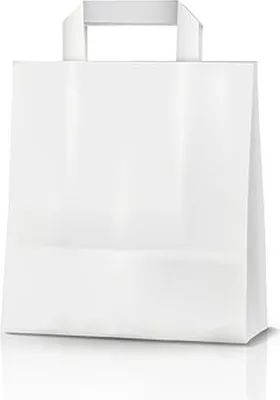Produktbild von 250x Papiertragetaschen aus Kraftpapier 220+100x280mm weiß 70 gr.