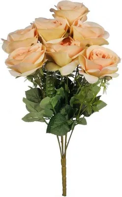 Immagine prodotto di Bouquet di rose artificiali color crema - 7 pezzi, altezza 45 cm
