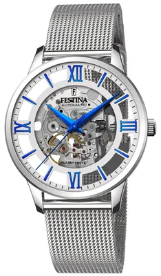 Zdjęcie produktu dla Zegarek męski FESTINA 20534/1 stalowy fashion klasyczny skeleton