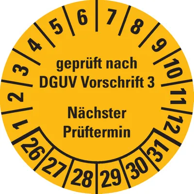 Produktbild von Dreifke® Prüfplakette  nach DGUV Vorschrift 3, Nächster Prüftermin 26-...