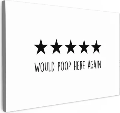Produktbild von MuchoWow® - Leinwandbilder - Sprichwörter - Würde hier wieder kacken - Schwarz - Zitat, Wandbild, Wanddeko Bilder Wohnzimmer, 60x40 cm