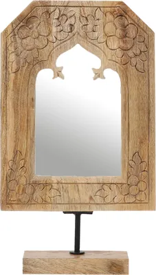 Produktbild von Boho Deko Schminkspiegel Standspiegel aus Holz Akaash -2-