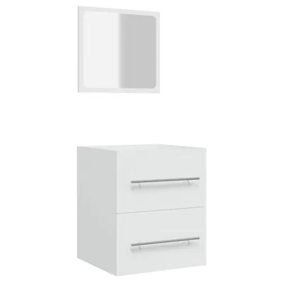 Produktbild von "WINTER SALE"Badschrank/Badezimmermöbel - Badkommode - Badezimmerschrank - mit Spiegel Weiß 41x38,5x48 cm - Vitrinenschrank NEU9806310