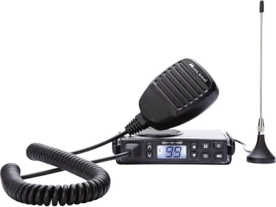 Produktbild von Midland GB1-R Radio de 8 Kanäle + 91 programmierbar mit CTCSS - 1 Transceiver, Magnetantenne mit Kabel, Halterung de Montage, Mikrofon und Ständer, Kabel de Zigarettenanzünder Strom und Schrauben
