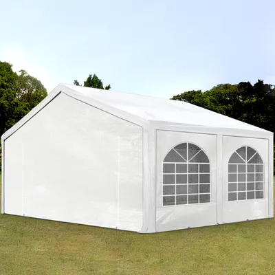 Produktbild von TOOLPORT Hochwertiges Partyzelt 5x5 m Pavillon Zelt PE Plane 450 N Gartenzelt Festzelt Wasserdicht weiß