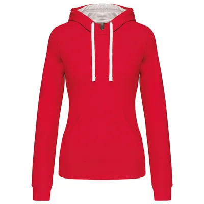 Produktbild von Kariban UNI Hoodie Kapuzenpullover Pullover Sweatshirt Sweatjacke, Größe:2XL, Farbe:Red/White