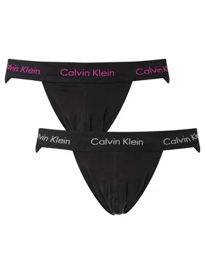 Produktbild von Calvin Klein Herren 2er-Pack Jock Straps aus Baumwollstretch, Schwarz