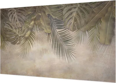 Produktbild von Selbstklebende Fototapete - Wandbilder für Wohnzimmer - 416x254 - Dekorative Wandfolie - Modernes Design für Wanddekoration - Tapeten für Innenräume - Tropische Blätter