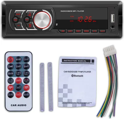 Obrázek produktu pro 12V podpora USB Disk Bluetooth 4.0 Auto AUX v handsfree volání Odnímatelný Panel Auto MP3 Player Vintage FM Radio Bezztrátová hudba černá