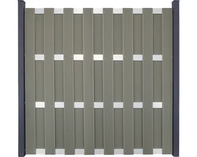 Produktbild von Zaun Hauptelement GroJa Merano vormontiert ohne Pfosten 180 x 180 cm grau