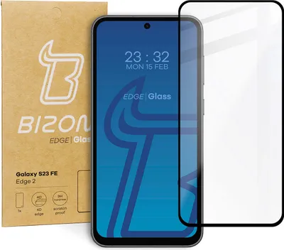 Produktbild von Bizon Glass Edge 2 Panzerglas für Galaxy S23 FE, Schwarz