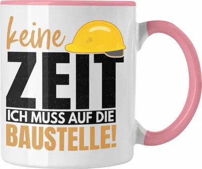 Produktbild von Trendation - Bauherr Geschenk Spruch Tasse Bauherrin Männer Lustiger Spruch Baustelle (Rosa)