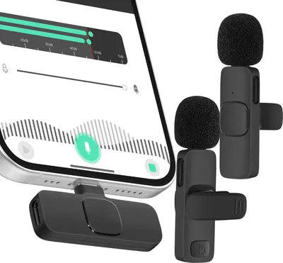 Obrázok produktu pre Avizar, Bezdrôtový lavalier mikrofón s USB-C pre smartfón, čierny