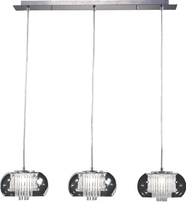 Produktbild von Pendelleuchte MEDUSA 3xG9/33W, silber, L: 90 B: 23 H: 120 cm, Fassung G9