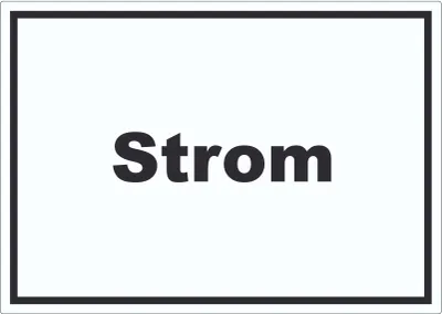 Produktbild von Strom Aufkleber mit Text Anschluss waagerecht A9 (37x52mm)