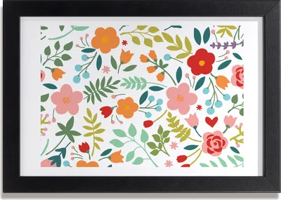 Produktbild von Bild 30x20 MDF-Rahmen, Wandkunst Blumen Illustration