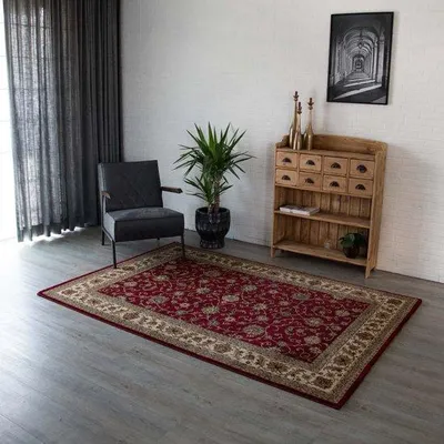 Immagine prodotto di Tappeto persiano Unyqoos® Royalty – rosso/crema, 200x290 cm, tessuto con grande densità, 2,5 kg/m², motivo unico
