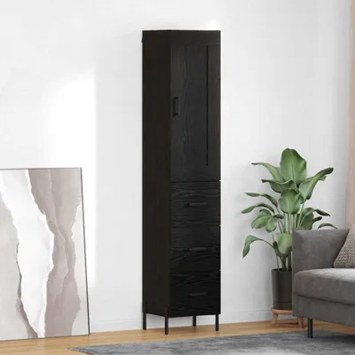 Produktbild von vidaXL Highboard Schwarz Eichen-Optik 34,5 x 34 x 180 cm Holzwerkstoff