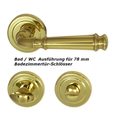 Produktbild von Massiv Messing Türbeschlag Olympus R WC Messing poliert Türdrücker Türklinke