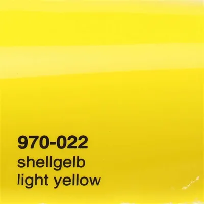 Produktbild von (25€/m²) Oracal 970RA Autofolie 022 Shell-Gelb Glanz Folie 152 cm Breite Laufmeterware gegossene Auto Folie selbstklebend