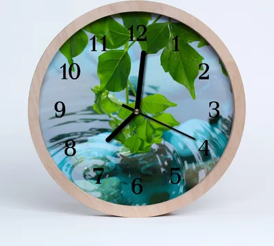 Produktbild von Holzuhr 20fi cm wanduhr - Blätter Natur