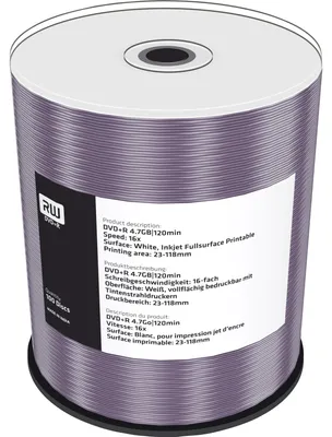 Produktbild von MediaRange DVD+R 4,7 GB, DVD-Rohlinge, (16fach, 100 Stück, bedruckbar)