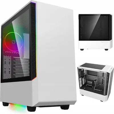 Obrázek produktu pro COIL PC skříň, Panda T802,Mid-Tower ATX, tvrzené sklo, ARGB 12cm duhový ventilátor, bílá