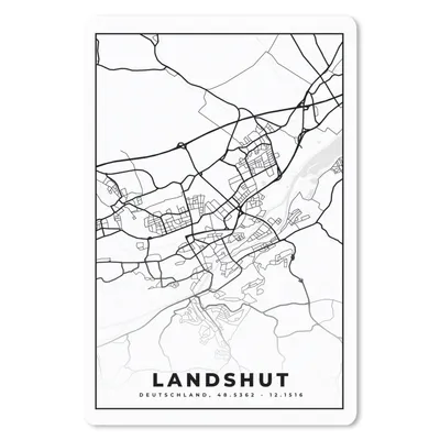 Produktbild von MuchoWow® Mauspad Mousepad Karte - Landshut - Karte - Stadtplan 40x60 cm - Mousepads - Maus Mat - Pad - Mausunterlage - Schreibtisch Accesoire