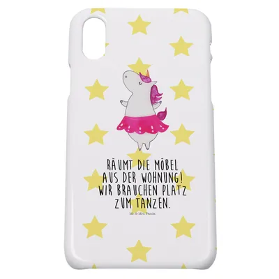 Produktbild von Mr. & Mrs. Panda Iphone 10 Handyhülle Einhorn Ballerina - Weiß - Geschenk, X, Unicorn, Handy, Cover, Lebensfreude, Geburtstag, Hülle, Wohnung, Tanzen