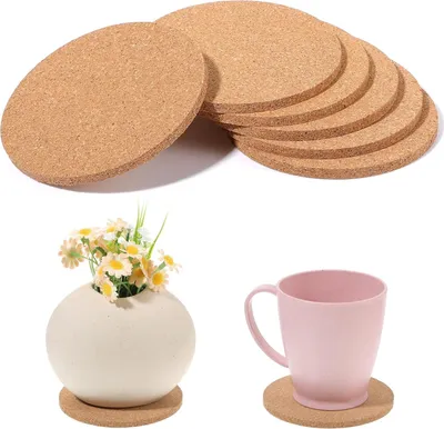Produktbild von Korkuntersetzer - Set von 6 - hitzebeständig - 10 cm