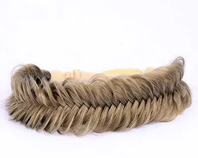 Immagine prodotto di Fascia per capelli con treccia - Fascia larga per capelli - Posticcio elastico - Capelli sintetici - Resistente al calore - Leggero, 59 g