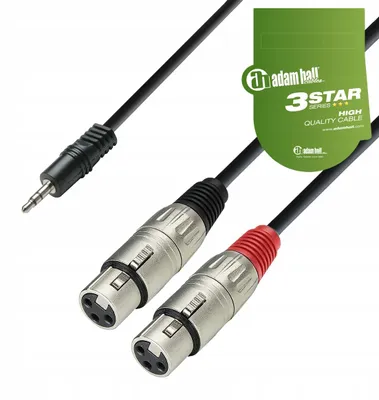 Imagen del producto de Cable de audio Adam Hall K3YWFF0300, 2 conectores XLR - conector estéreo, longitud de 3 metros