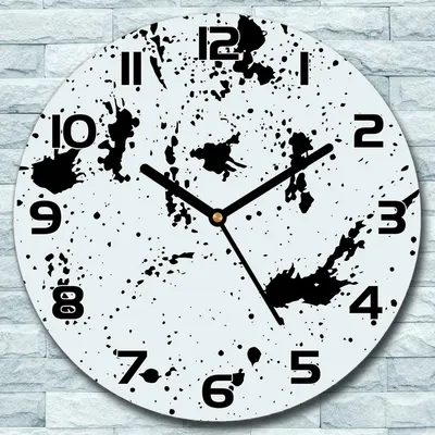 Produktbild von Wanduhr aus Glas Rund fi 30 weiß und schwarz Quarz Deko Schlafzimmer Büro