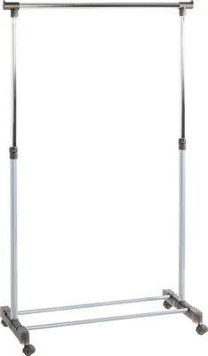 Produktbild von HAKU Rollgarderobe alu, chrom, grau - Kunststoff, Metall, B/H/T: 90x95-170x43 cm