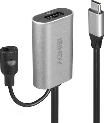 Produktbild von USB 3.2 Gen 1 Aktivverlängerungskabel, USB-C Stecker > USB-A Buchse (schwarz, 5 Meter)