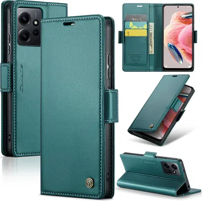 Image de Redmi Note 12 4G Housse, étui en cuir portefeuille porte carte de protection avec fonction stand pour Xiaomi Redmi Note 12 4G vert