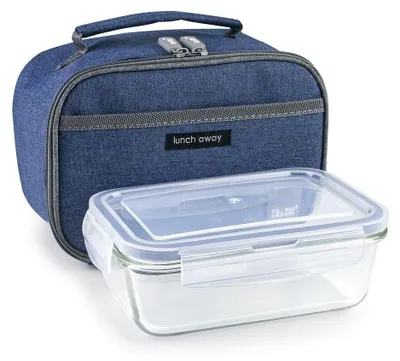 Thermo-Lunchtas 850 ml, blau, 21x13x14 cm, luftdicht
