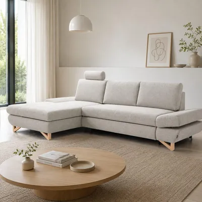 Produktbild von Ecksofa "LUCIA" mit Schlaffunktion und Bettkasten; Modernes Schlafsofa