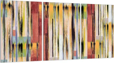 Produktbild von Herdabdeckplatten 3 teilig 30x52 Glaskeramikkochfeld Abdeckung Glas, Holz Bunt