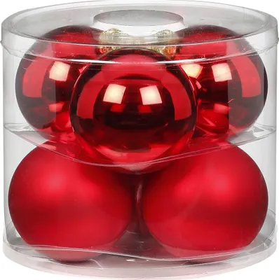 Produktbild von Inge‘s Christmas Decor Merry Red, Kugel-Weihnachtsschmuck, Rot, 6 Stück(e), Box, 100 mm