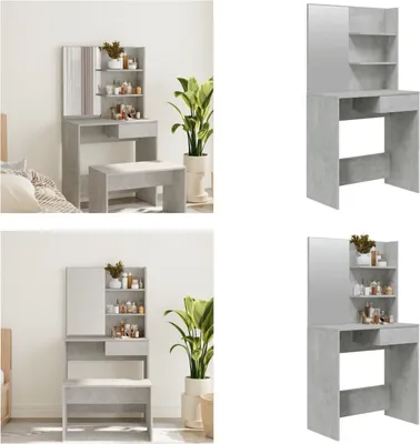 Obrázok produktu pre vidaXL Toaletný stolík so zrkadlom betón sivý 74,5x40x141 cm - Toaletný stolík - Kozmetický stolík - Toaletný stolík