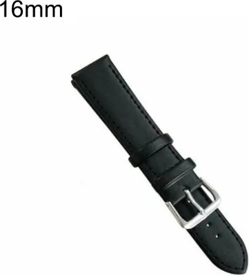 Produktbild von Universelles, verstellbares Uni-Armbanduhrarmband aus Kunstleder-Schwarz,16mm