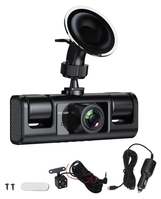 Produktbild von 360°-Dashcam mit 4 Kanälen, Dashcam für vorne, hinten, links und rechts im Auto, 4 IR-Lichter für Nachtsicht, WDR, 24-Stunden-Parkmodus, Loop-Aufzeichnung