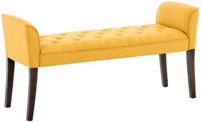 Obrázek produktu pro Lavice Cleopatra Chaiselongue látka, nohy antik tmavé - Žlutá